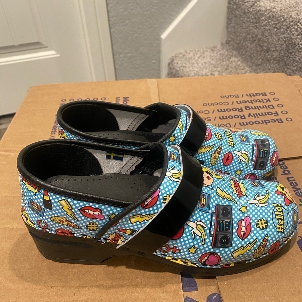 Bjork andie pop art leather clogs - Picture 6 of 14